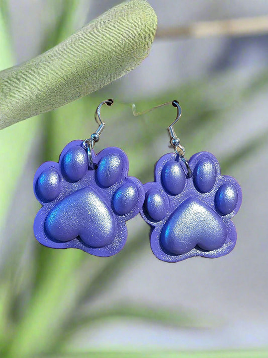 Dog Paw Print Earrings