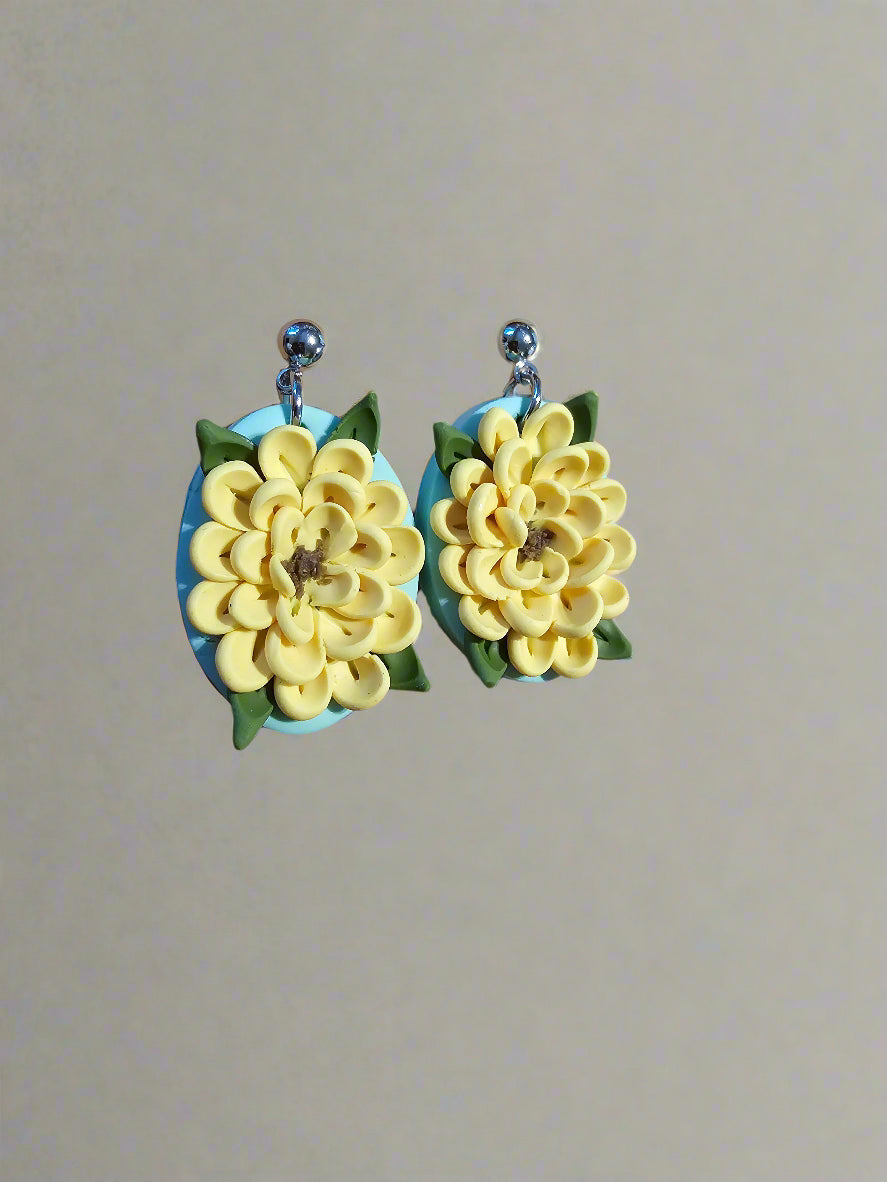 Yellow Flower Earrings