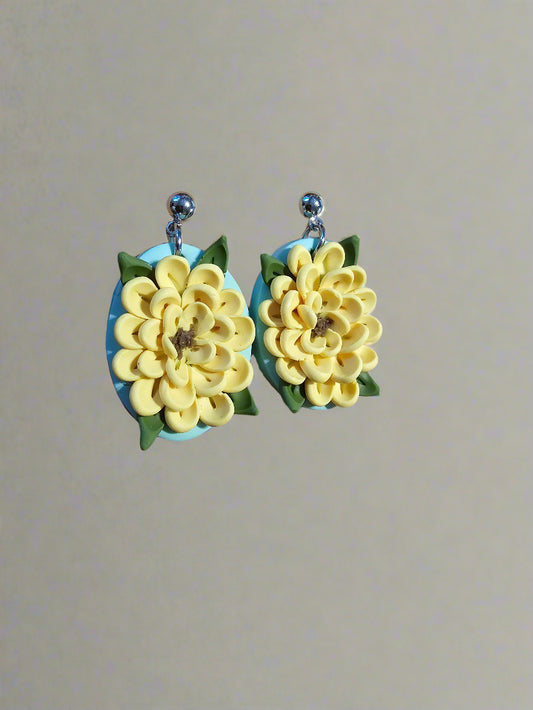 Yellow Flower Earrings