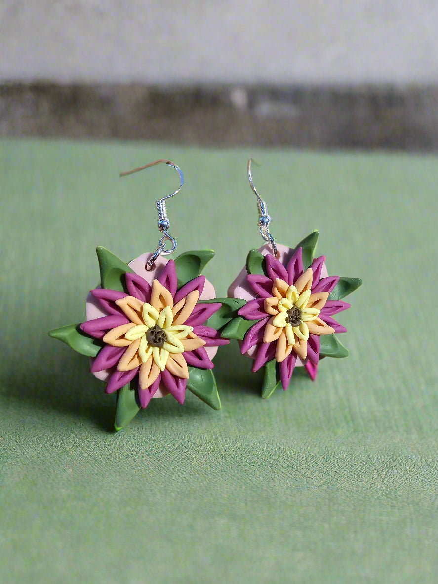 Vibrant Flower Earrings