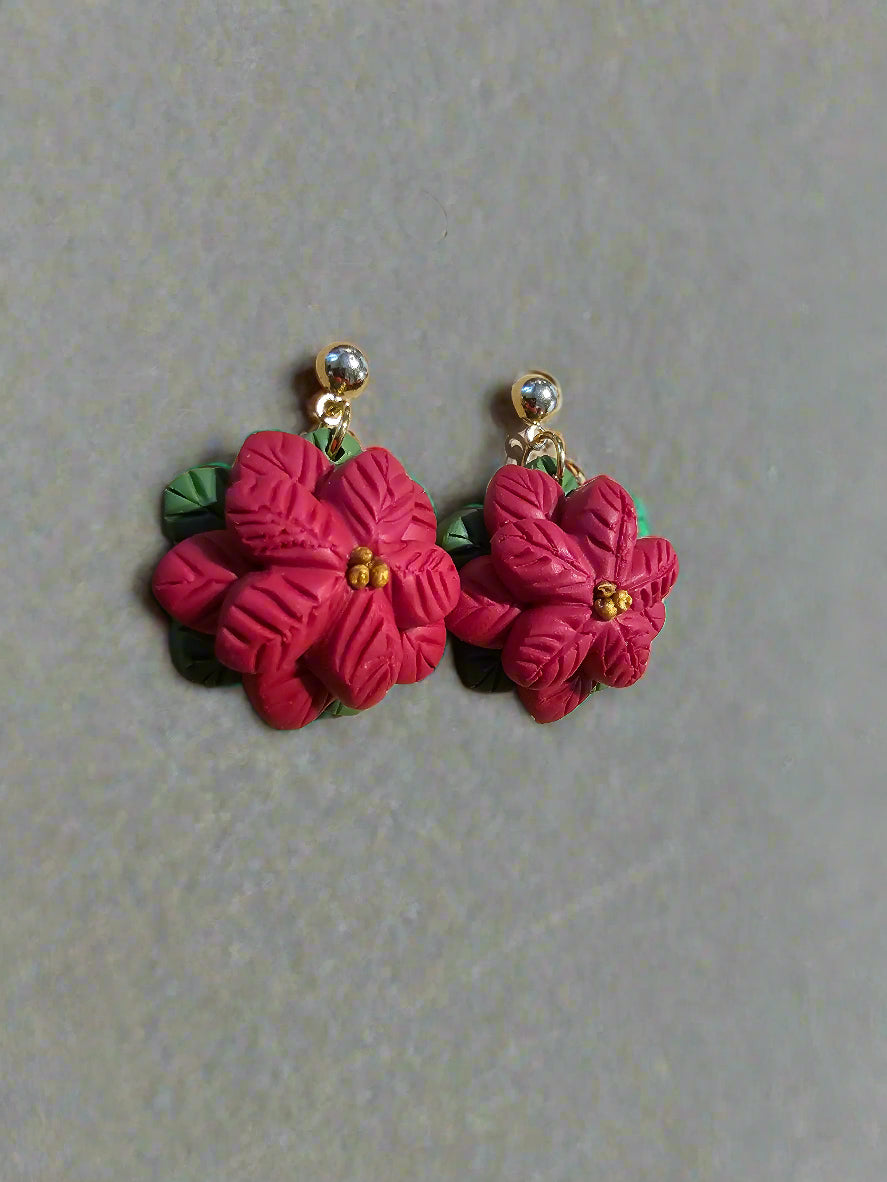 Poinsettia Earrings