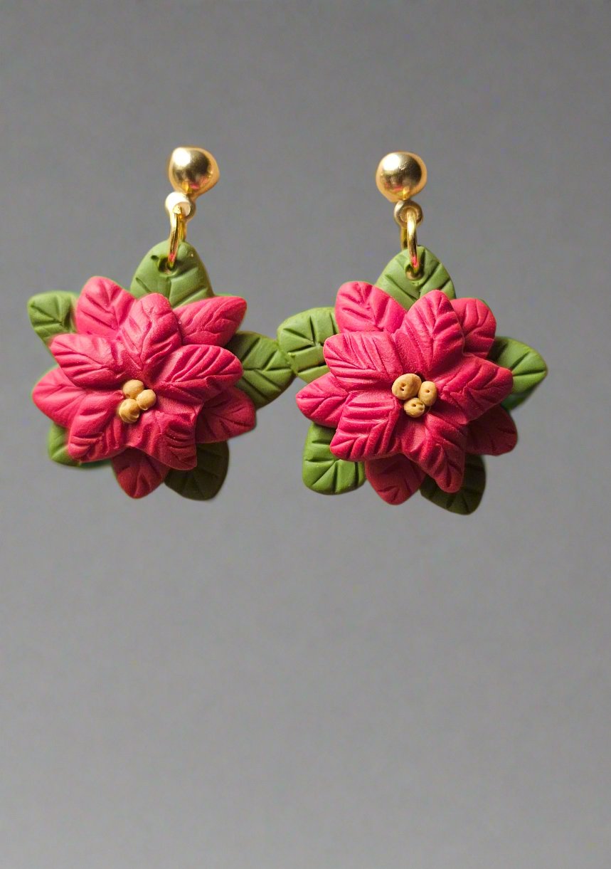 Poinsettia Earrings