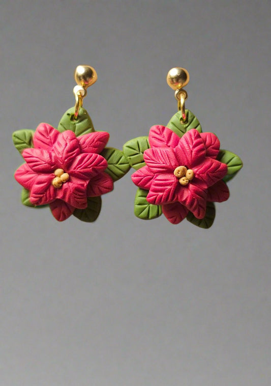 Poinsettia Earrings