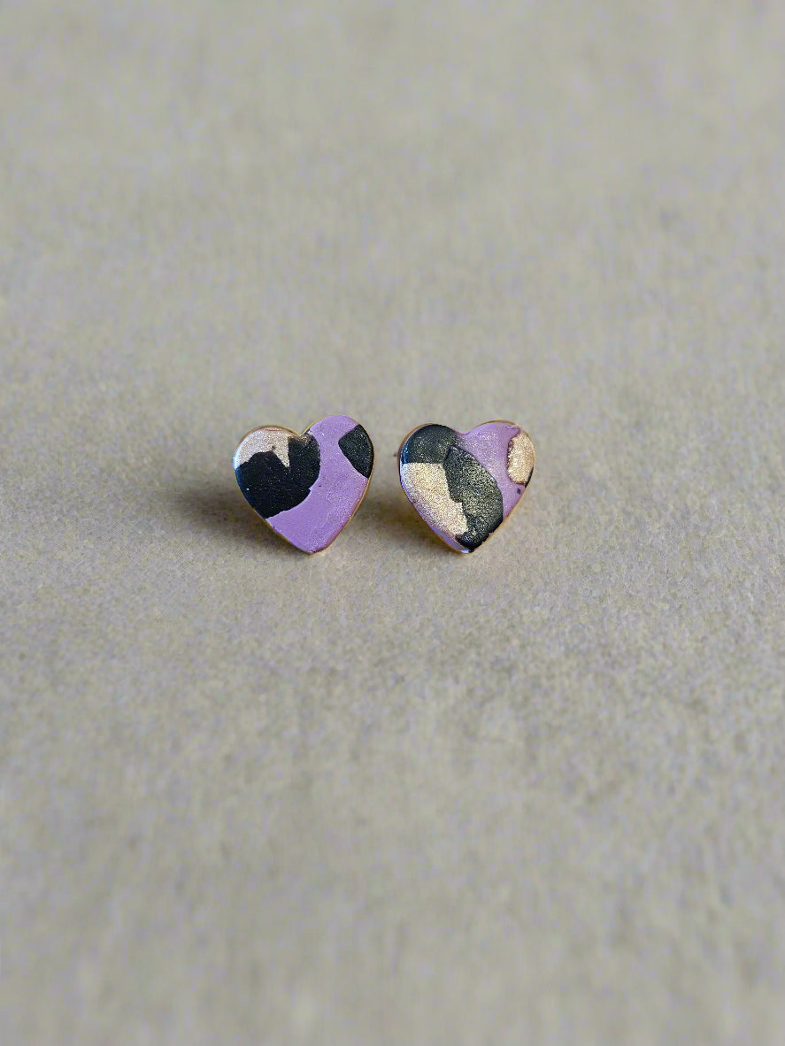 Purple Leopard Stud Earrings