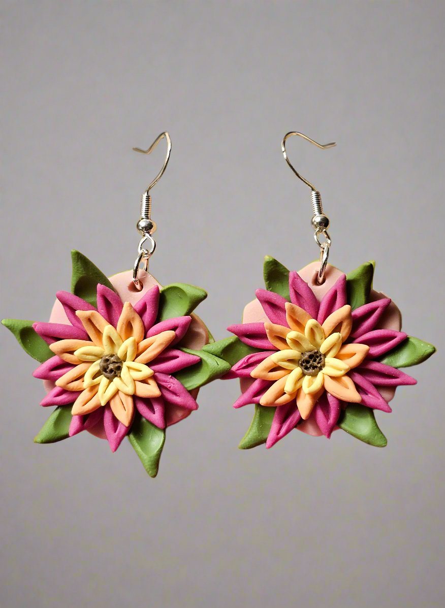 Vibrant Flower Earrings