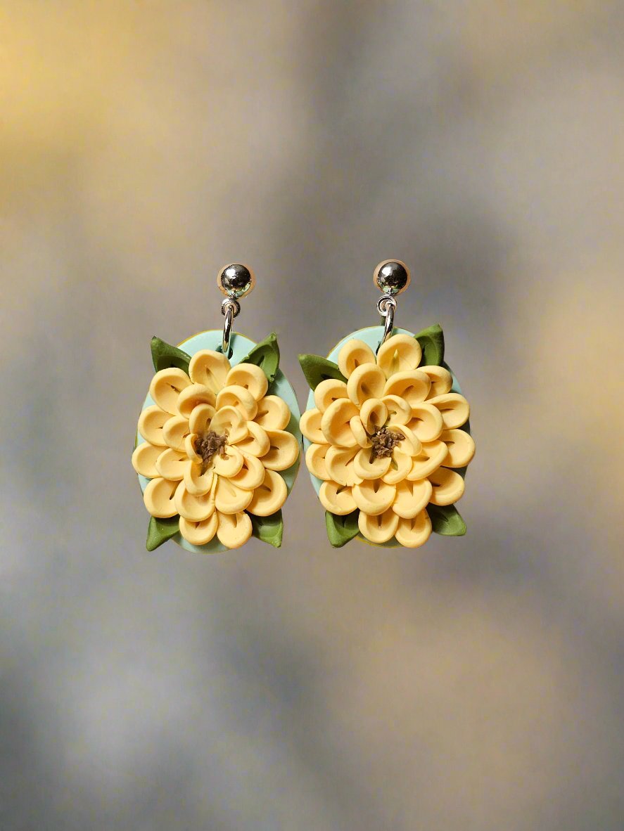 Yellow Flower Earrings